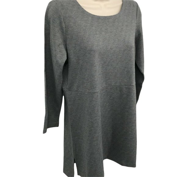 J. Jill Womens 3/4 Sleeve Round Neck Dark Gray Ponte Tunic Jersey Top Size XS - Picture 3 of 7